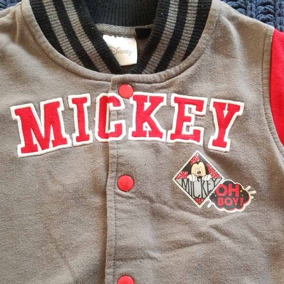 Disney Mickey Mouse Jacket Gray Red Black - Picture 3 of 5